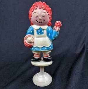 RARE 1974 Raggedy Ann Bobby Merrill co. Stahlwood toy NY suction cup rattle